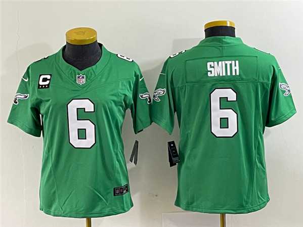 Women's Philadelphia Eagles #6 DeVonta Smith Green 2023 F.U.S.E. With C Patch Stitched Football Jersey(Run Small),We sell and wholesale Women's Philadelphia Eagles #6 DeVonta Smith Green 2023 F.U.S.E. With C Patch Stitched Football Jersey(Run Small) on line form chian!